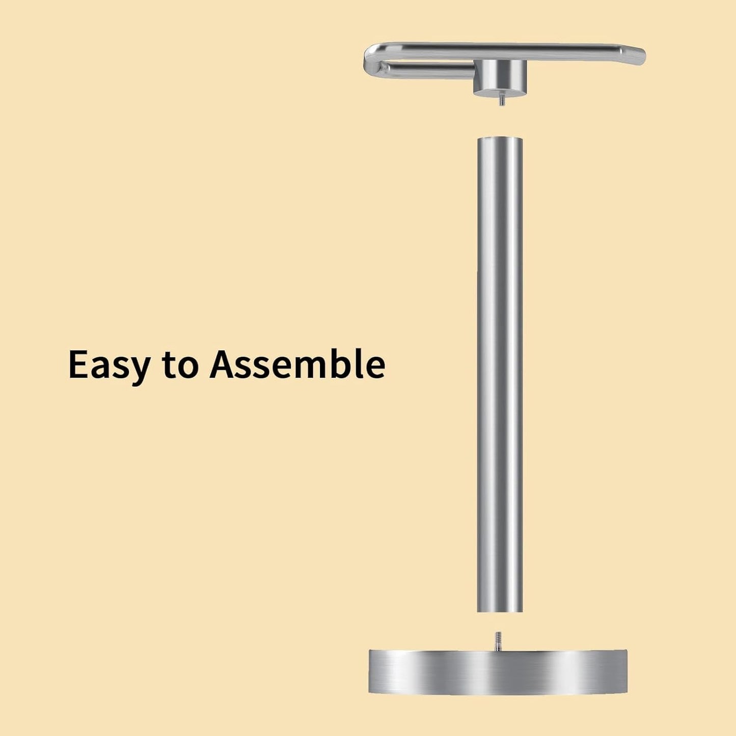 YUMORE Hand Towel Holder Stand Countertop Towel Rack Free Standing Towel Bar Hanger for Bathroom Kitchen (Brushed Nickel)