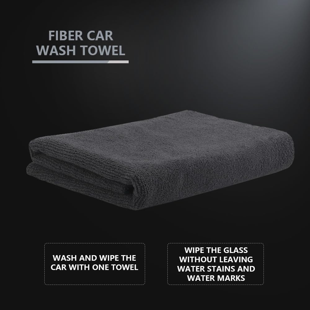 SPTA Microfiber Cleaning Towel, Microfiber Cleaning Cloth for Car Washing, 12 Pack Streak-Free, Ultra Absorbent, Washable for All Purpose Terry Microfiber Towels, 16.1in x 16.1in, 350GSM, Grey-MT038