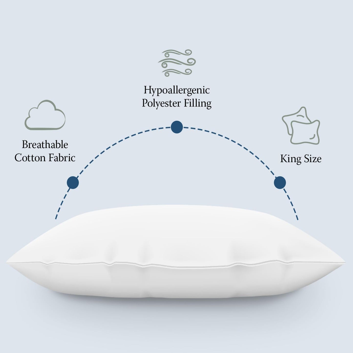 DOWNLITE 10-Pack Set of King Size Hypoallergenic Down Alternative Bed Pillows – Soft/Medium Density, for Stomach & Back Sleepers – Machine Washable & Dryable – Assembled in The USA
