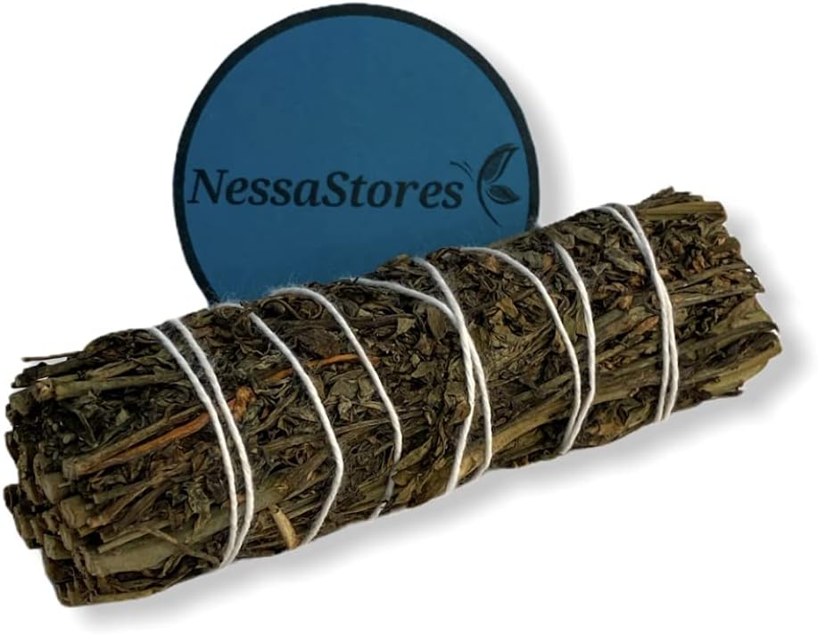 NessaStores 64 pcs Ruda Rue Smudge Sticks, 4-Inch Hand Tied, All Natural, Ethically Sourced for Home Cleansing, Clearing Negative Energy, & Attracting Positivity JC-204