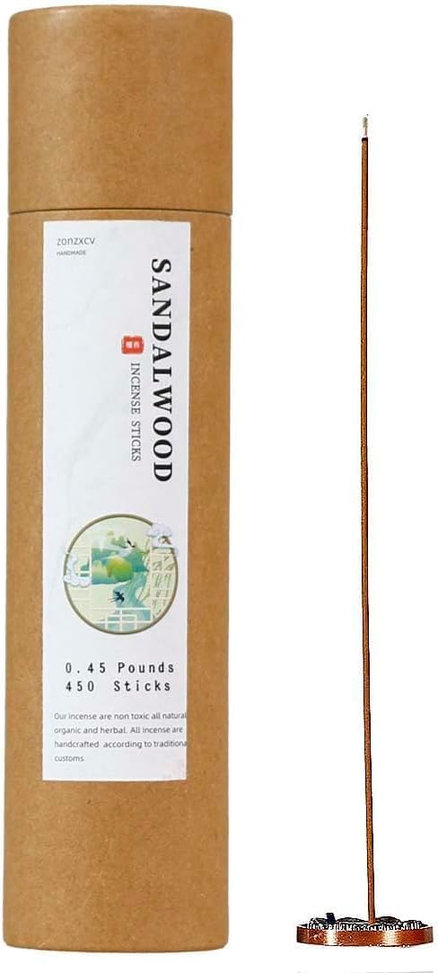 Sandalwood Incense Sticks Pure Moxa for Aromatherapy and Energy Clearing Stress Relief (Sandalwood)
