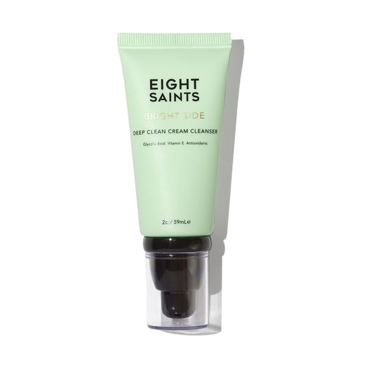 Eight Saints Bright Side Cream Facial Cleanser, Moisturizing Non-Foaming Daily Face Wash, Natural and Organic, Gentle and Effective Facial Cleanser, Makeup Remover, Nourishing and Hydrating, 2oz