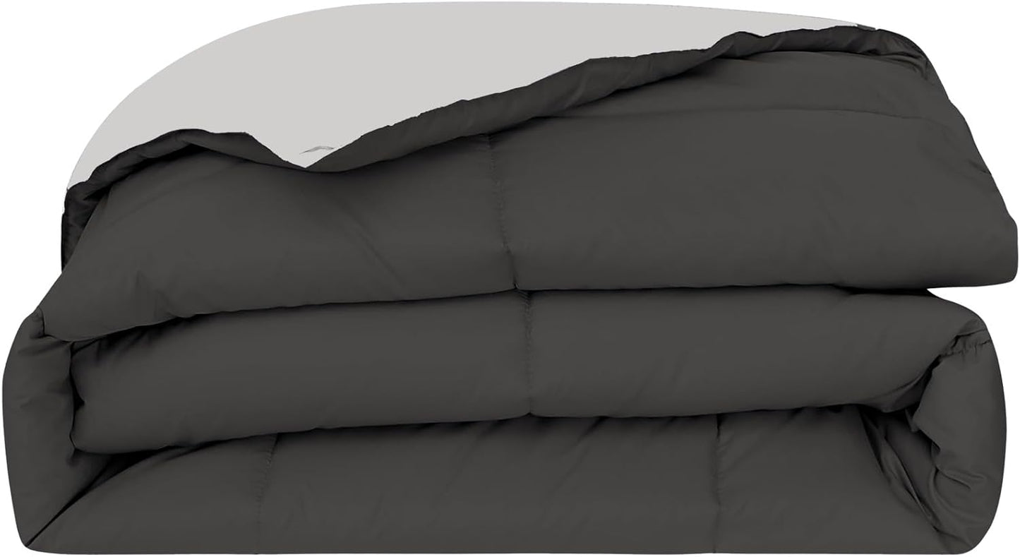 Modern Threads Down Alternative Reversible Comforter Dark Gray/Gray Twin