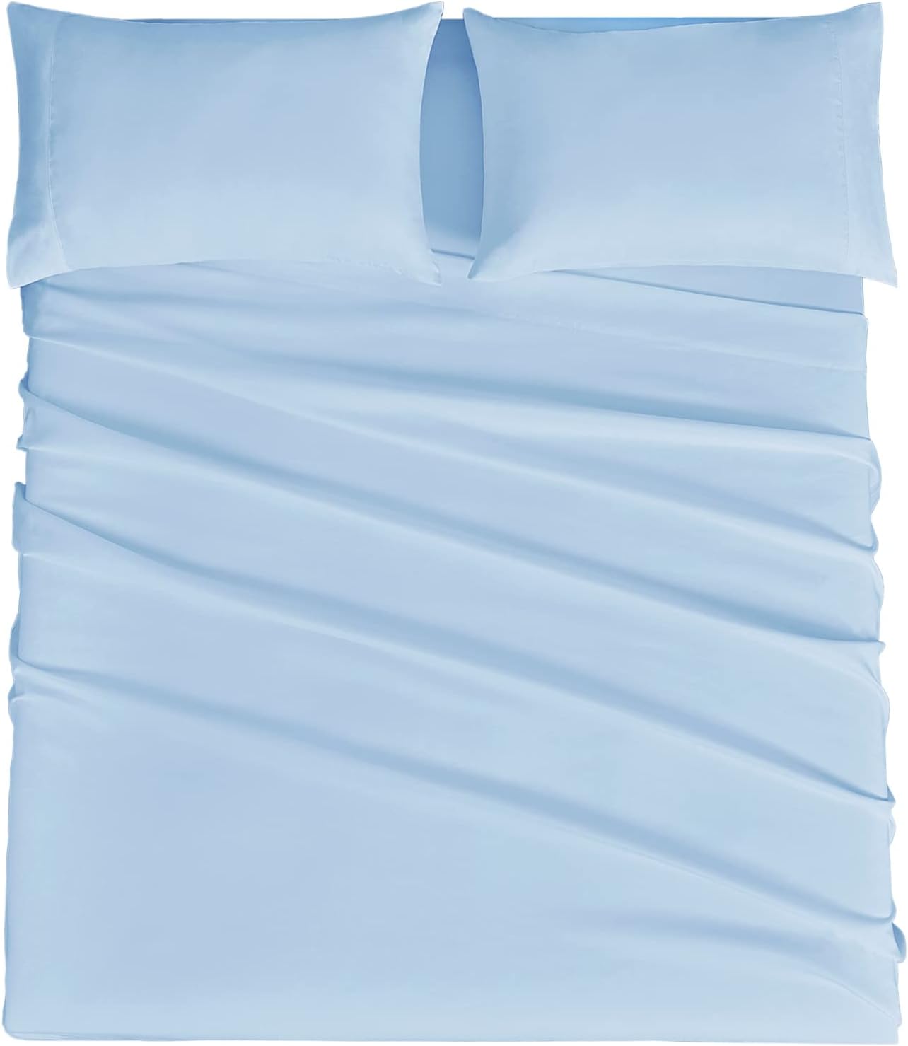 Mejoroom California King Size Sheet Set - Soft Microfiber Bed Sheets,Deep Pocket Fitted Sheet, Breathable, Wrinkle & Fade Resistant - 4 Piece (California King, Light Blue)