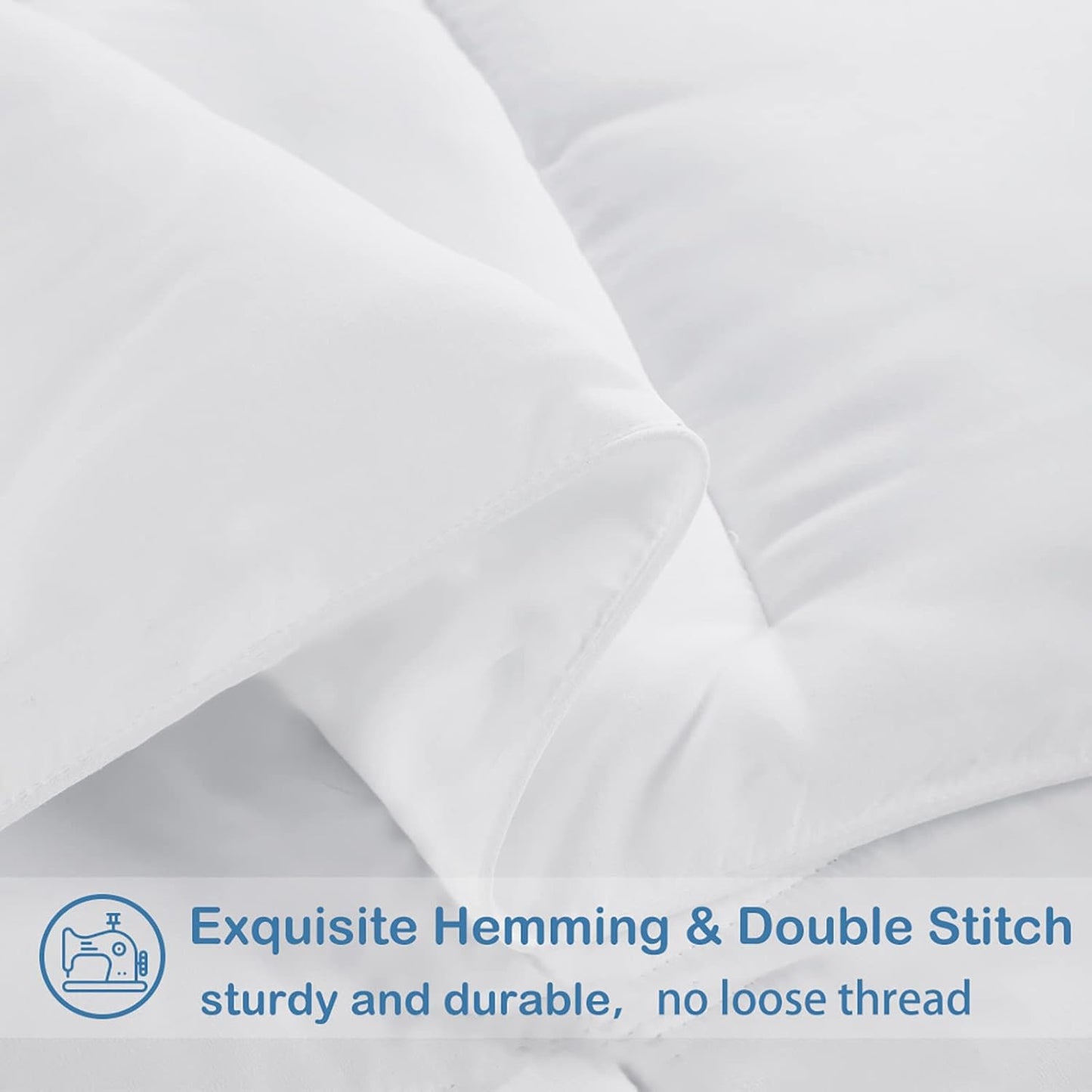 EASELAND Full Size Down Alternative Comforter - Quilted Duvet Insert for All Seasons, Soft Lightweight with Corner Tabs, Summer Winter Warm Bedding, White 82×86 Inches