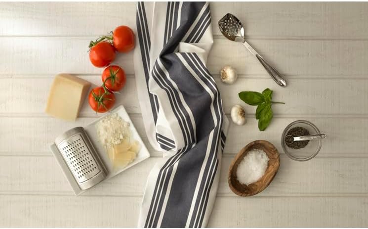 All-Clad Dual-Purpose Kitchen Towels: Highly Absorbent - 100% Cotton, 17"x30" Dish Towels for Cleaning & Drying Dishes & Glassware, 3-Pack, Black