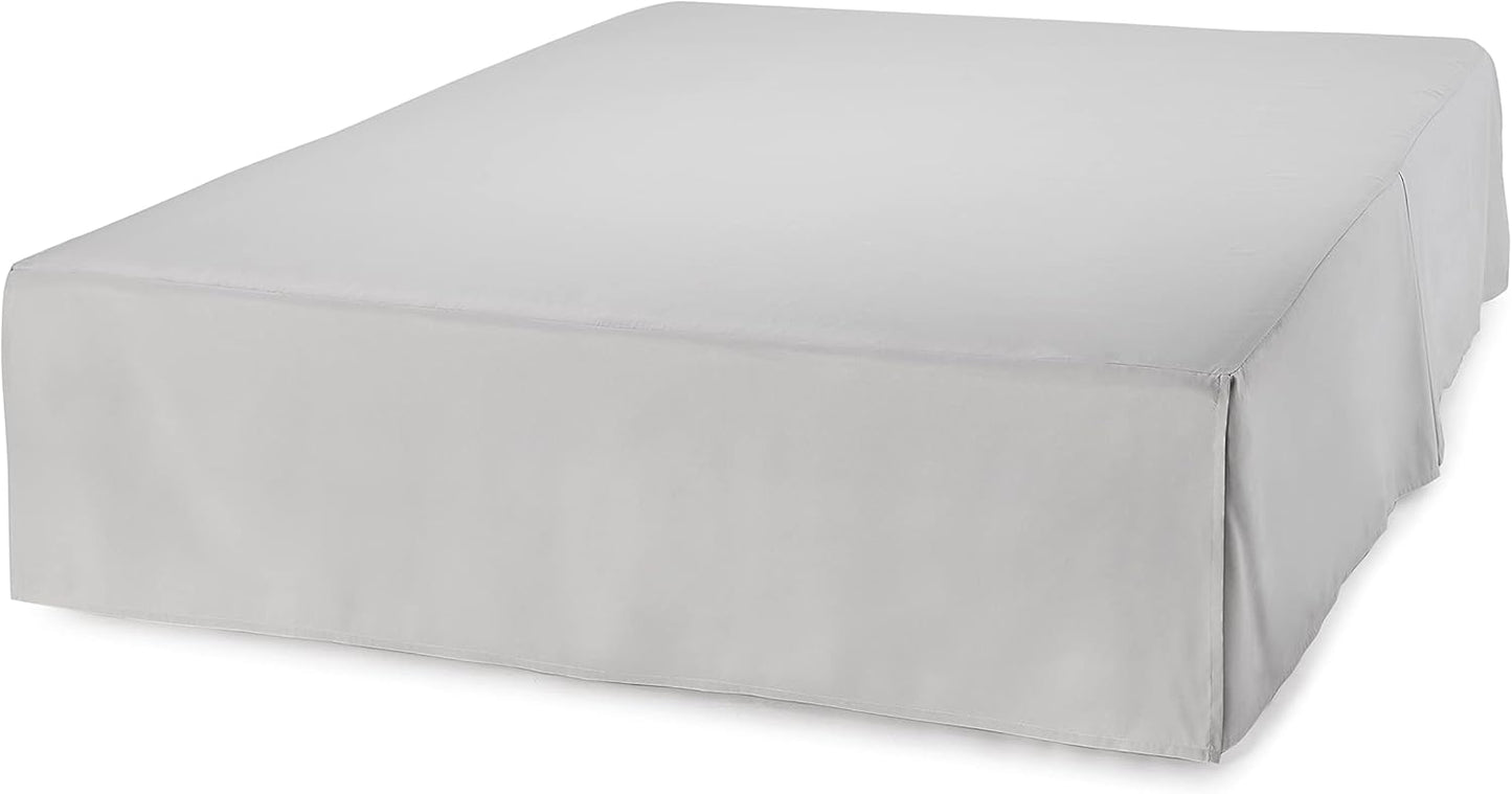 Amazon Basics Lightweight Pleated King Size Bed Skirt, Fade Resistant, Machine Washable, King, Light Grey, Solid