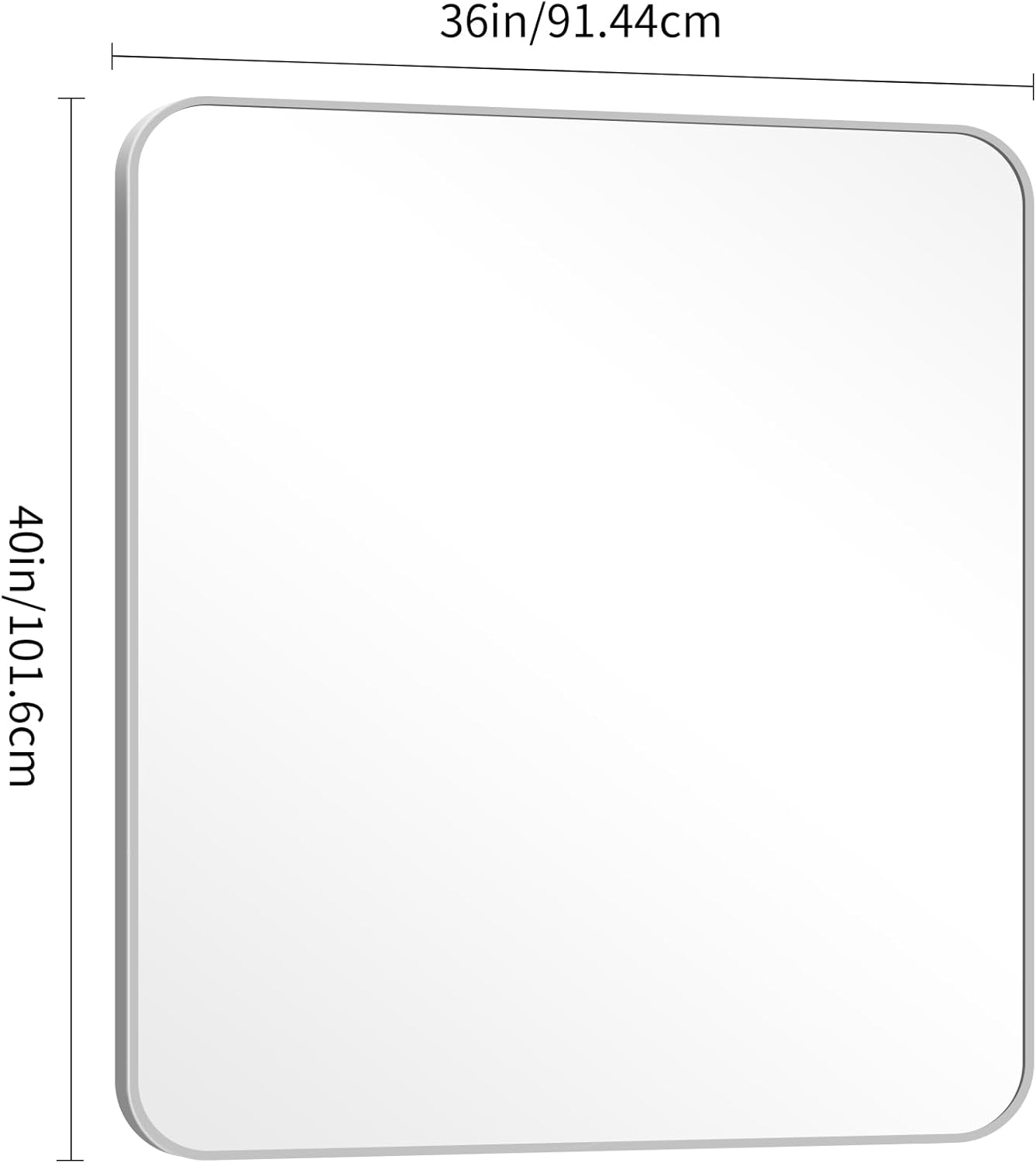 40" x 36"Bathroom Mirror, Silver Wall Mirror with Metal Frame, Decorative Rectangular Vanity Mirror for Bedroom Bathroom Living Room Entryway (Horizontal/Vertical)