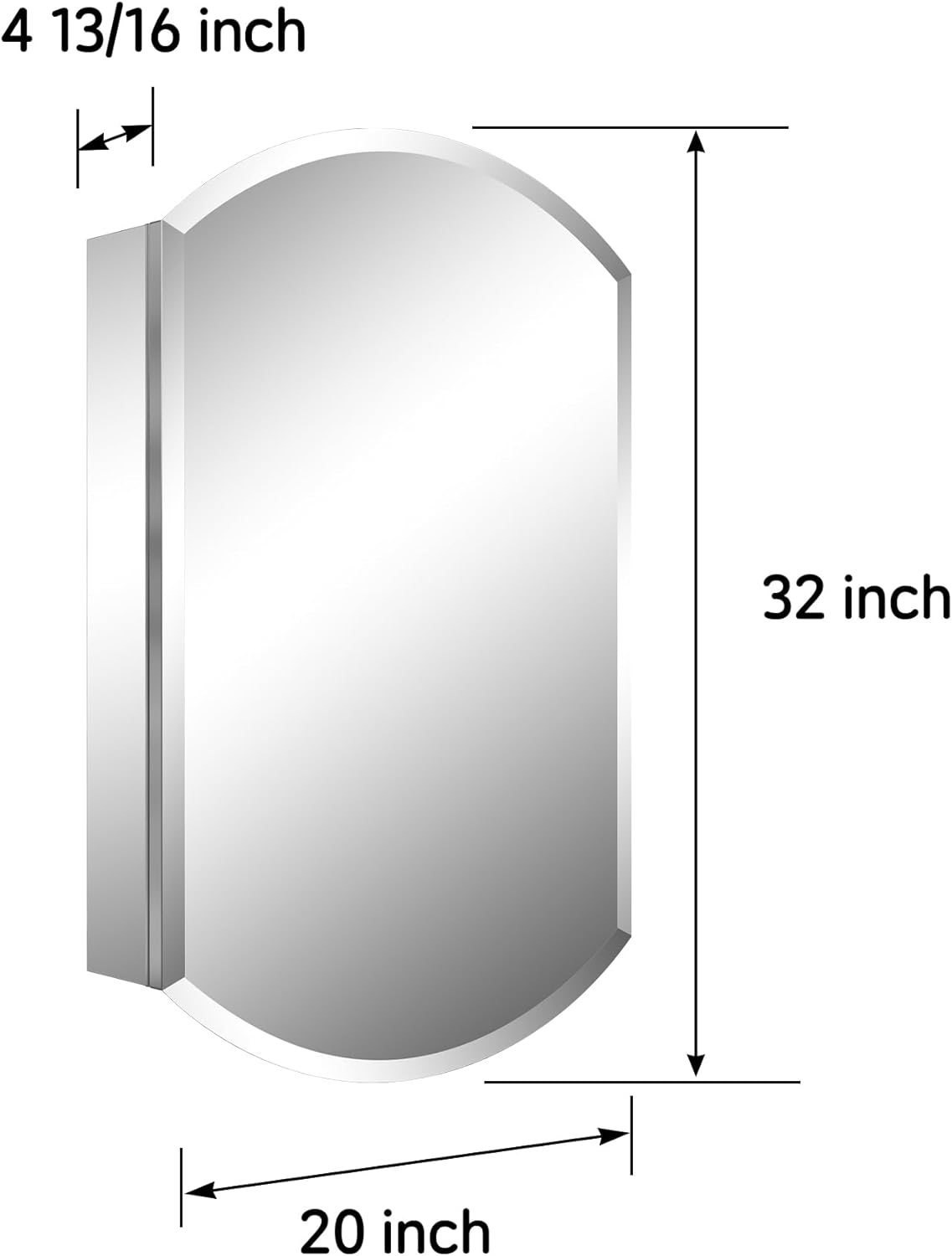 Medicine Cabinet 20" x 32", Bathroom Medicine Cabinet with Mirror, Recessed Medicine Cabinets with Adjustable Shelves, Soft-Closing Door, and Aluminum Alloy Frame - Reverse Installation, Silver