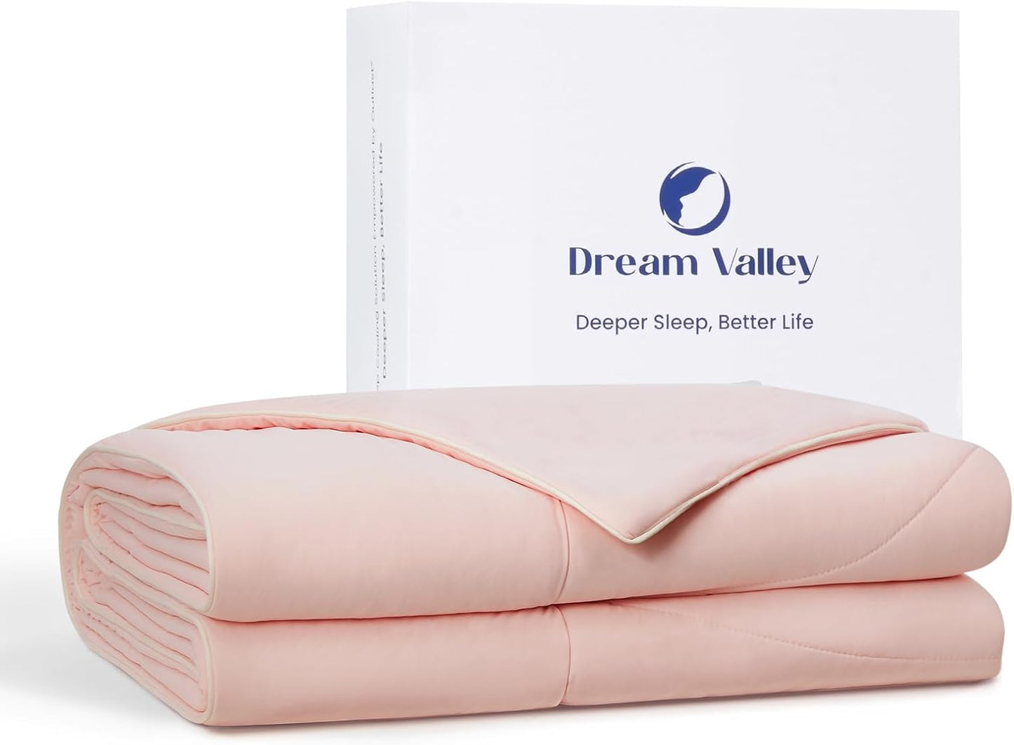 Dream Valley® Outlast® Deepsleep Cooling Comforter, Throw Size, NASA-Grade Space Technology Cooling Blanket for Hot Sleepers Night Sweats, Q-Max > 0.45 Aerocool™ Breathable, Pink Blush, 60"x80"