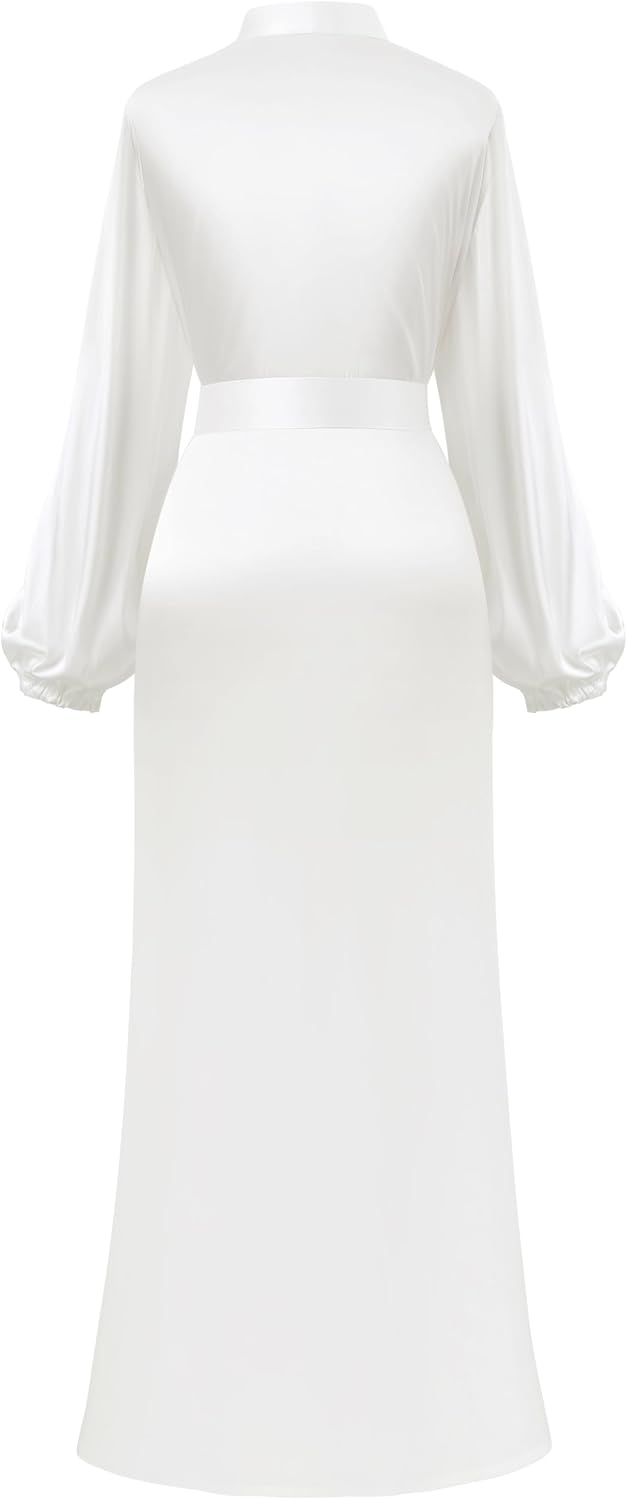 PRODESIGN Satin Kimono Robe Women Long Silky Kimono Bathrobe Sleepwear Wedding Bridesmaid Robe