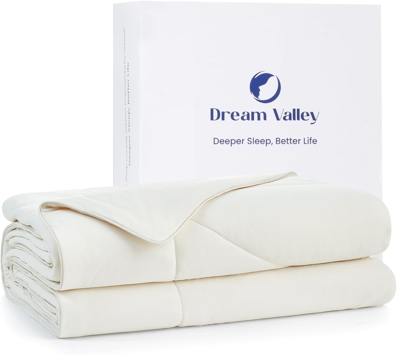 Dream Valley® Outlast® Deepsleep Cooling Comforter, Full/Queen Size, NASA-Grade Space Technology Cooling Blanket for Hot Sleepers Night Sweats, Q-Max > 0.45 Aerocool™ Breathable Ivory, 90"x90"