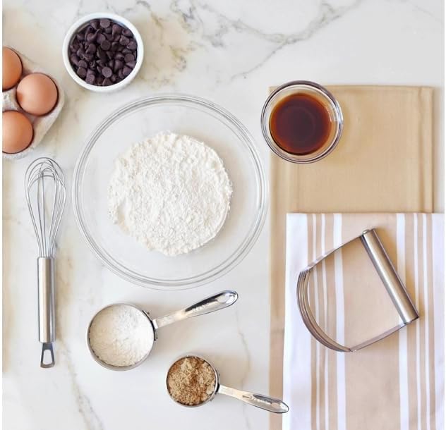 All-Clad Dual-Purpose Kitchen Towels: Highly Absorbent - 100% Cotton, 17"x30" Dish Towels for Cleaning & Drying Dishes & Glassware, 3-Pack, Cappuccino