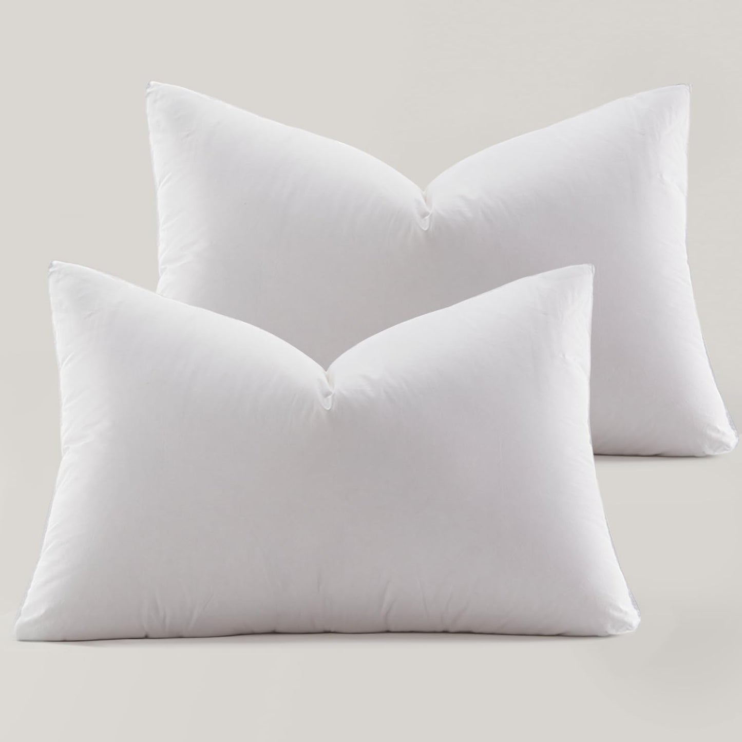 Globon Ultra Soft Down Pillow King Size Set of 2, All Down Filled Bed Pillow for Sleeping, 100% Cotton Shell 500 Thread Count, Soft Hotel Collection Down Feather Pillow 20" x 36"