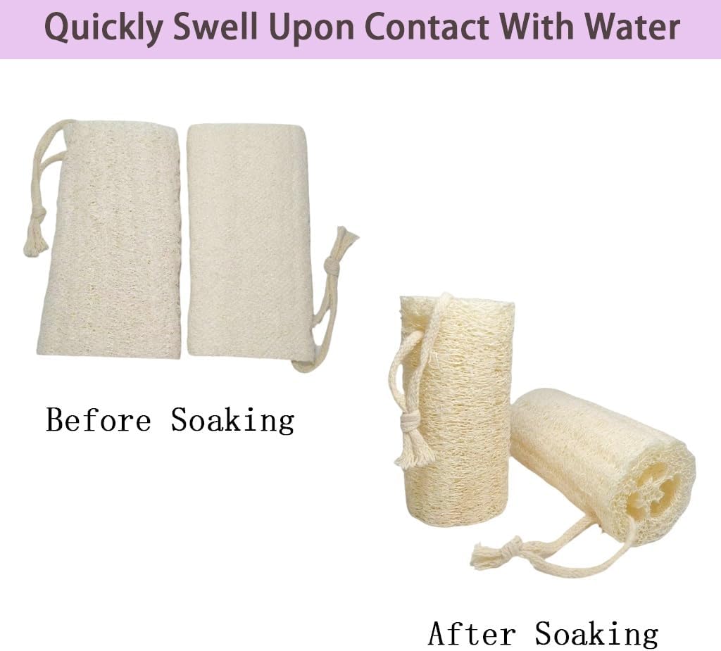 Natural Loofah Exfoliating Body Scrubber,Bath Shower Loofah Sponge for Women and Men,Made with Biodegradable Shower luffa Sponge,for Body That Gets You Clean(3 PC)