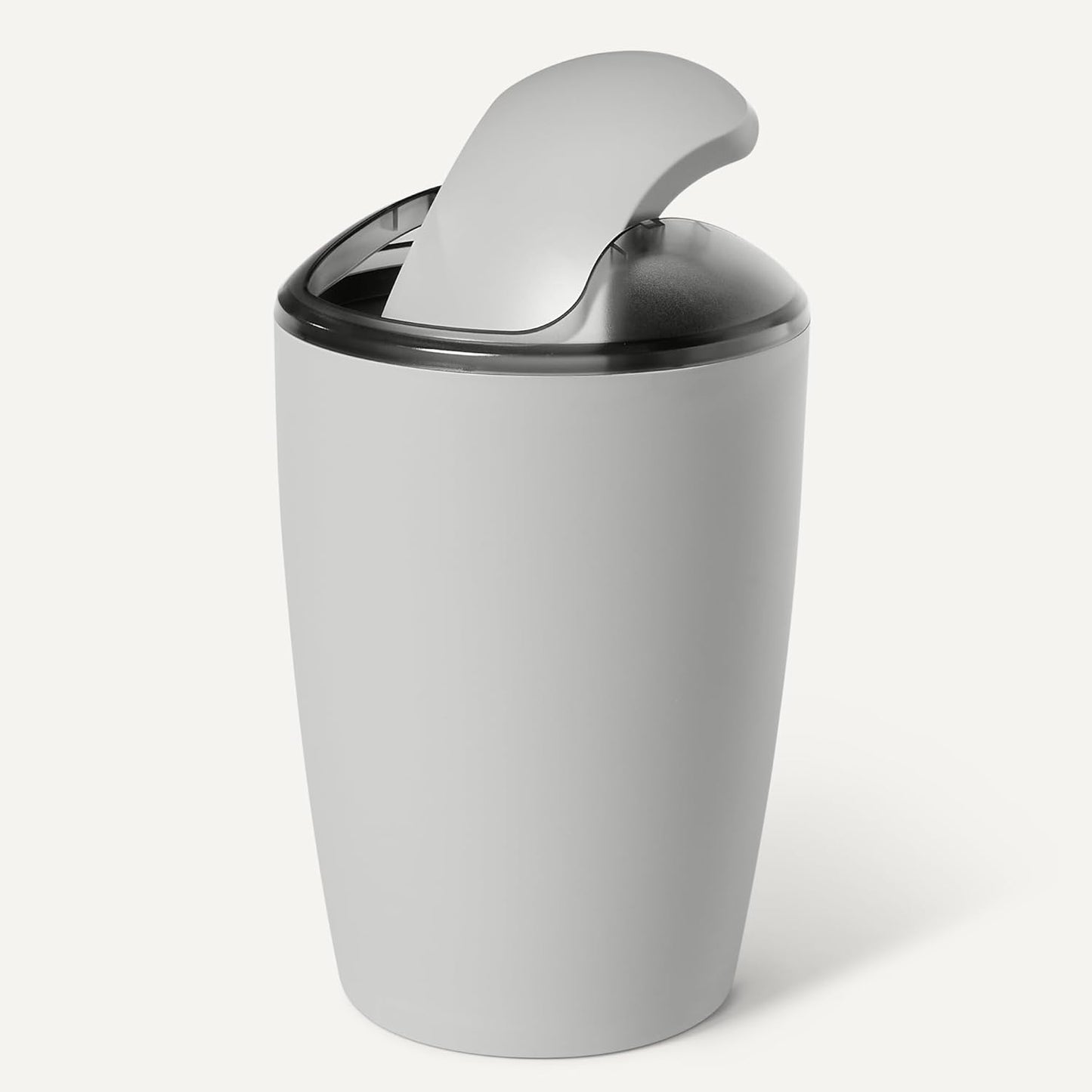 Amazon Basics 6 Pieces Bath Coordinate Set with Toothbrush Holder, Soap Dispenser and Soap Dish, Toothbrush Cup, Trash Can and Toilet Brush & Holder, Grey