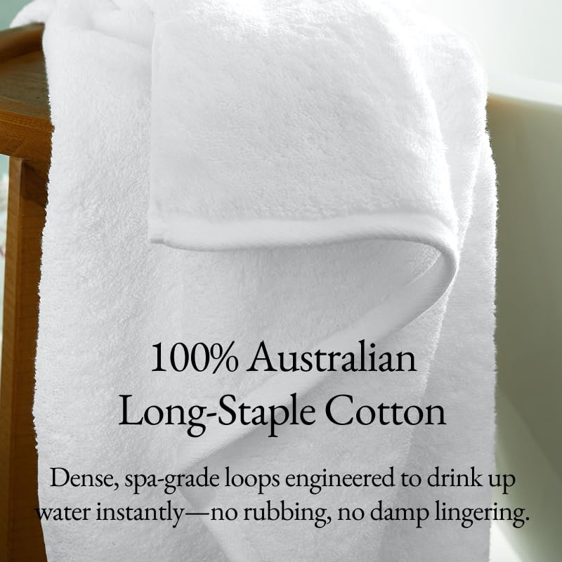 Italic Serene Ultraplush Cotton Washcloth Towel Set, 4-Pack, White, Soft Face Towels, 800GSM, 100% Cotton, Heavy Duty, Resort Grade Towels (White)