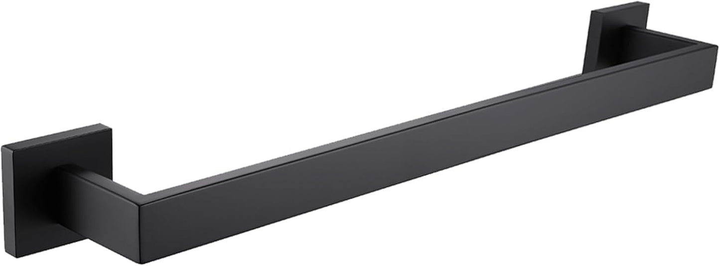 LANC 16 Inche Black Towel Bars for Bathroom Wall Mounted, Total-18 Bath Towel Racks Stainless Steel for Bathroom Kitchen Towel Holder Towel Hanger Towel Rods, Matte Black A8804MB-4P1