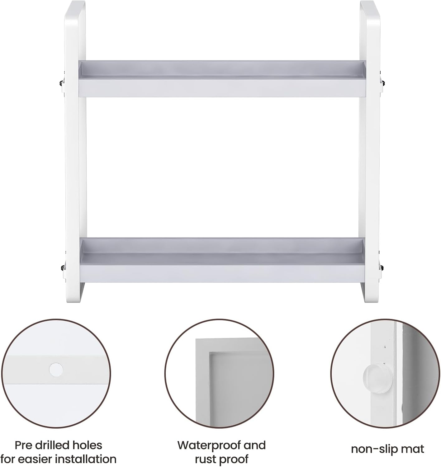 Bathroom Counter Organizer,Bathroom Countertop Organizer,Counter Shelf,Countertop Storage,Organization and Storage,Makeup Shelf,Sink Caddy(Grey 2 Tier)