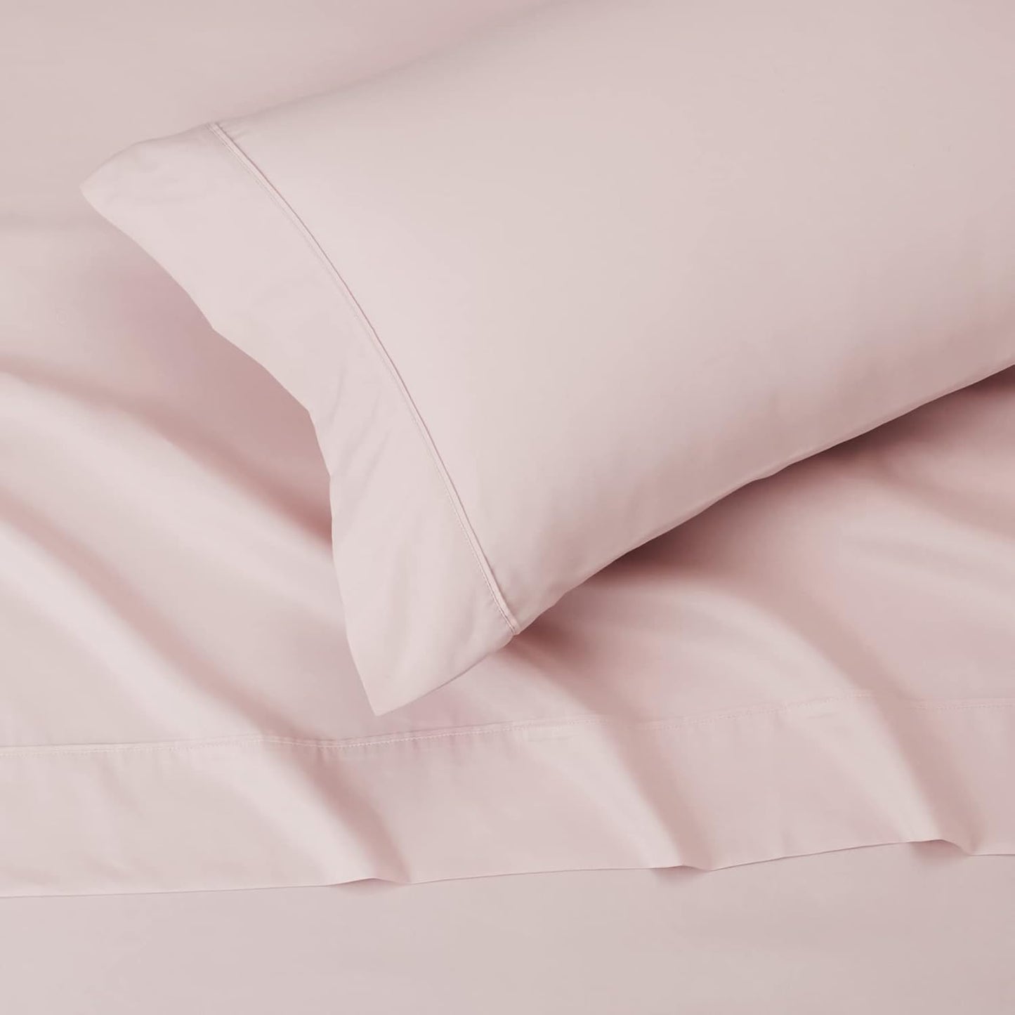 Amazon Basics Lightweight Super Soft, Comfortable Easy Care Microfiber 3-Piece Bed Sheet Set with 14-Inch Deep Pockets, Easy to Wash, Twin XL, Blush Pink, Solid