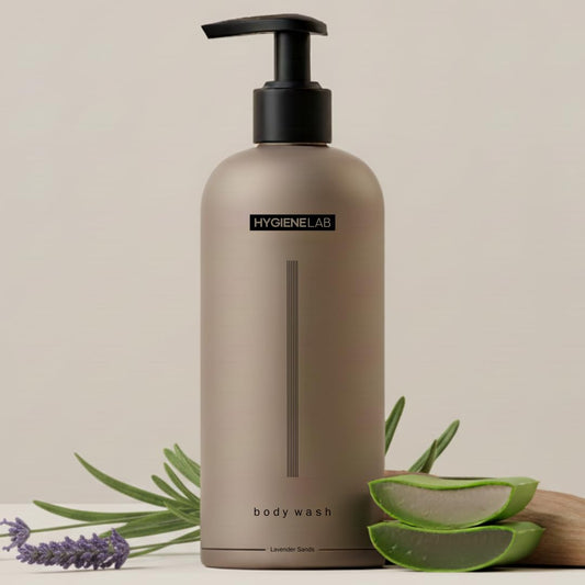 HygieneLab Mens Natural Body Wash - Ultra Hydrating, EWG Verified Clean Formula, Lavender Sands Scent, Sulfate-Free, Paraben-Free, Phthalates-Free, Gentle & Effective for Healthy Skin (16.9 oz)