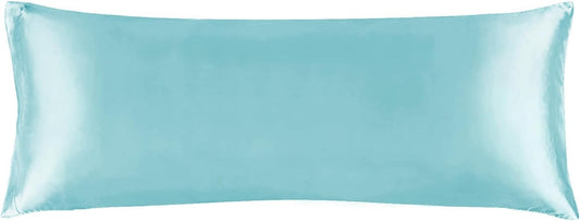BEDELITE Satin Body Pillow Cover, Super Soft and Cooling Body Pillow Pillowcase for Hair and Skin, Breathable Silky Full Long Pillowcase Cover(20"x54", Blue)