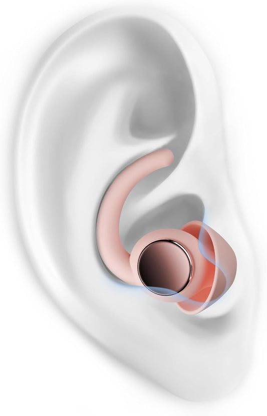 Ear Plugs for Sleeping - Noise Reduction Soft Silicone Earplugs, 2 Pairs Reusable Hearing Protection Earplugs for Noise Sensitivity, Sleep,Snore,Travel,Sound Reduction Noise Cancelling - Dusty Pink