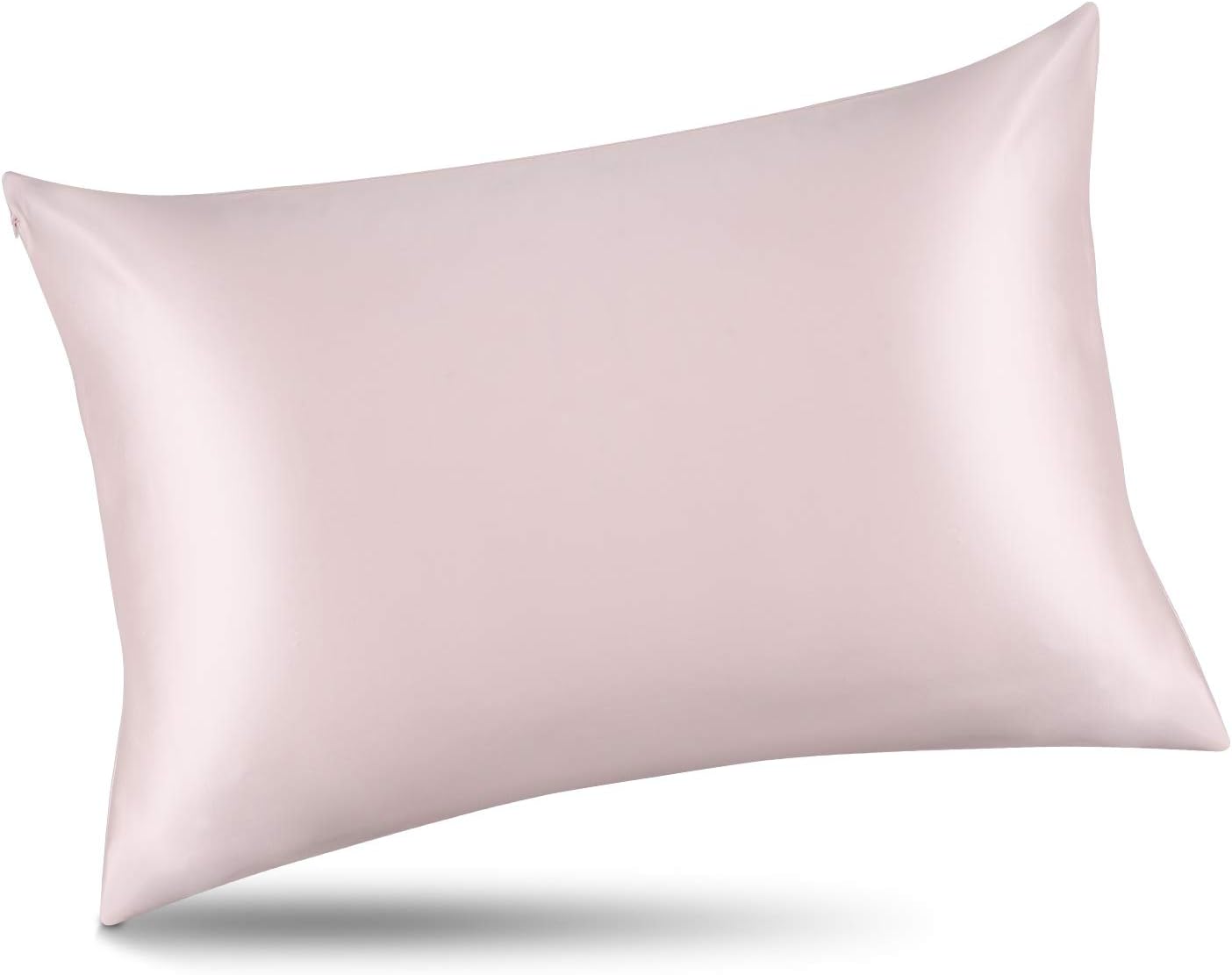 ALASKA BEAR Silk Pillowcase for Hair and Skin, Set of 2 Pure Genuine 22 Momme Mulberry Silk Pillow Cases Standard Size for Bliss Sleep Better Than Poly Satin, Zipper Closure(2pc, Pink)