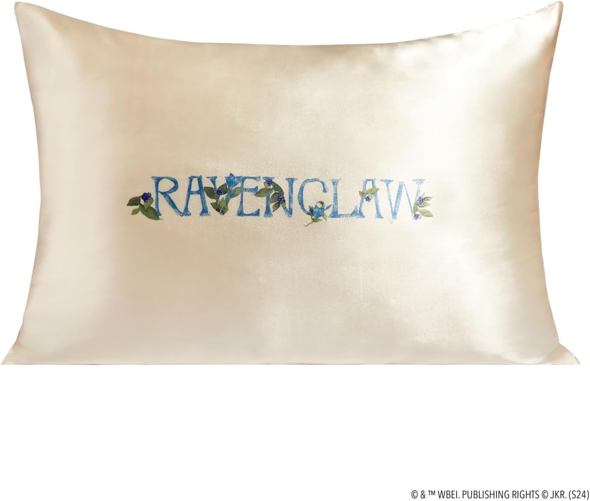 Kitsch x Harry Potter Ravenclaw Satin Pillowcase w/Zipper for Hair & Skin - Double-Sided, Softer Than Silk, Wrinkle-Free, Machine Washable, Frizz Control, Breakout Prevention - Queen/Standard (19x26)