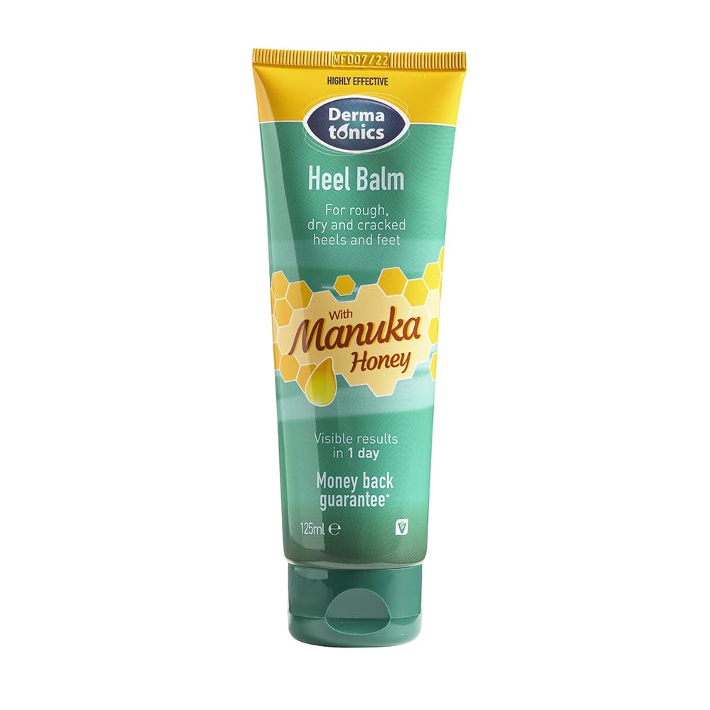 Dermatonics Fast-Acting Manuka Honey Heel Balm | Nourishing Formula for Dry, Cracked Heels | Hydrates and Softens Feet | Safe for Diabetics | 4.23 Fl oz