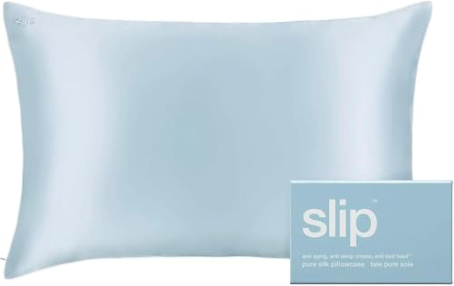 slip The Original Queen Pure Silk Pillow Case - 100% Pure 22 Momme Mulberry Silk - Queen Size Standard Pillow Case - Anti-Aging, Anti-BedHead, Anti-Sleep Crease, Seabreeze (20" x 30")