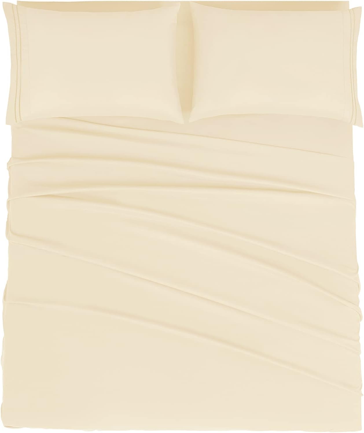 Mejoroom King Size Sheet Set - Soft Microfiber Bed Sheets,Deep Pocket Fitted Sheet, Soft, Breathable, Wrinkle & Fade Resistant - 4 Piece (King, Taupe)