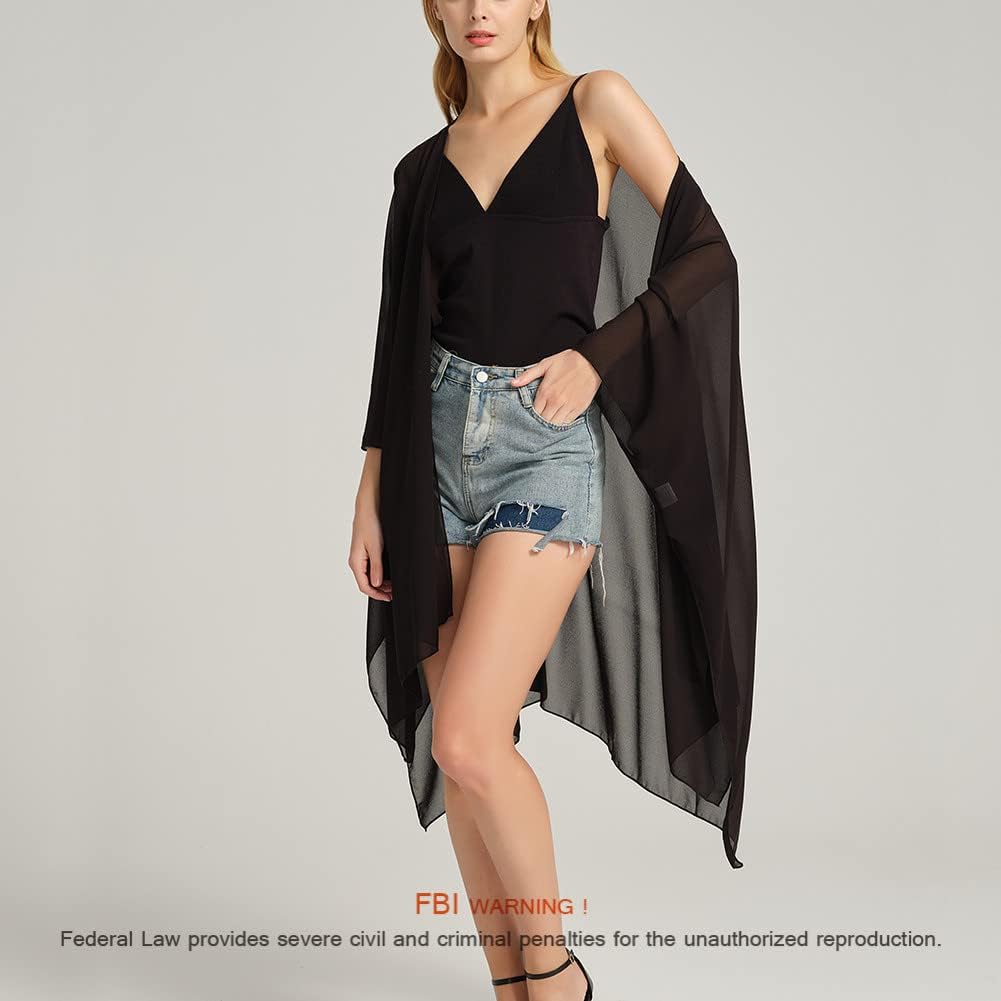 Women's Bohemian Floral Chiffon Beach Cover up Swimsuit Kimono Summer Swimwear Cardigans