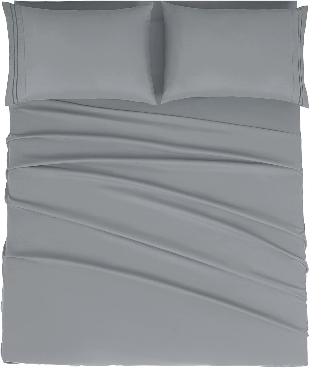 Mejoroom Full Size Sheets - 1800TC Luxury Full Sheets with 16 Inch Deep Pocket - Premium Bedding Collection - Soft, Breathable, Wrinkle, Fade & Stain Resistant - 4 Piece (Full, Gray)