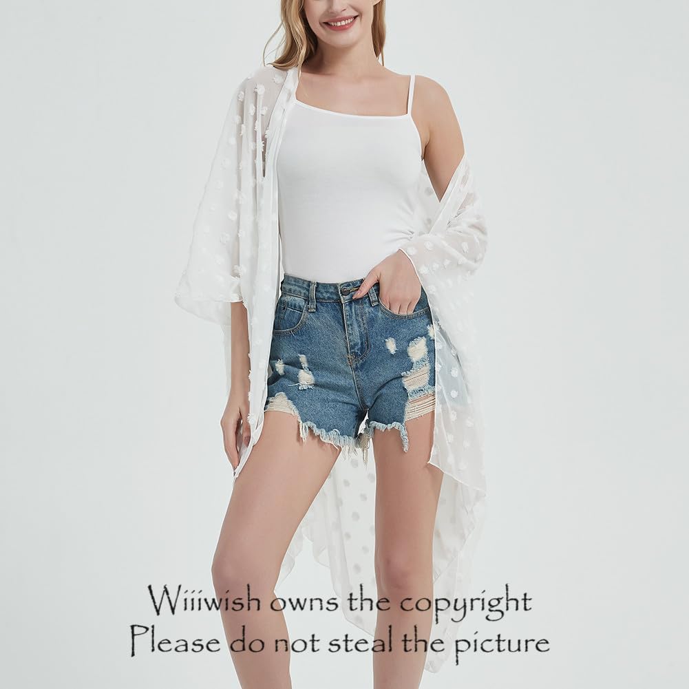 Women's Bohemian Floral Chiffon Beach Cover up Swimsuit Kimono Summer Swimwear Cardigans