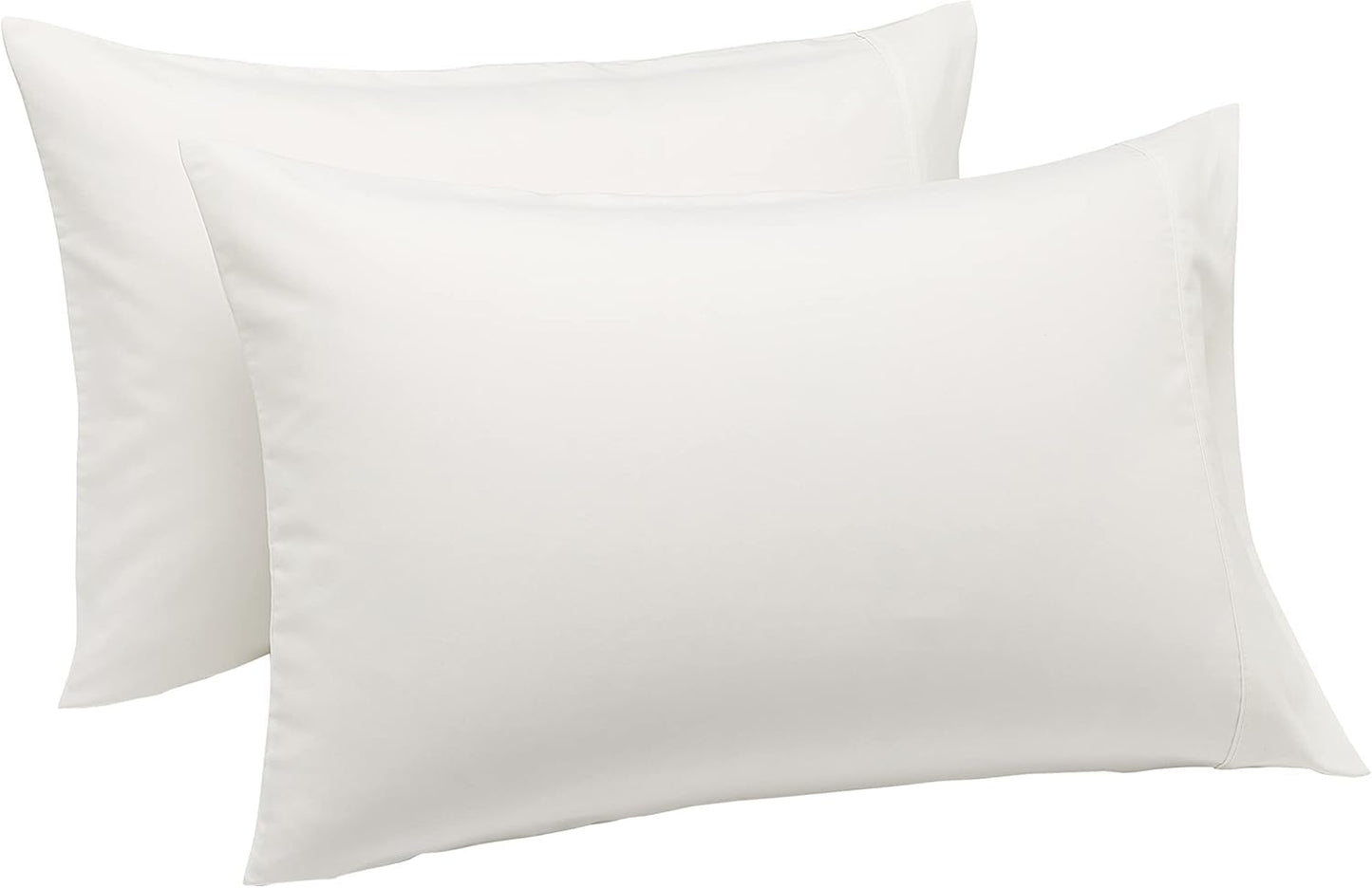 Amazon Basics Standard Pillow Cases Set of 2 - Lightweight, Super Soft Easy Care Microfiber, Cream, 30" L x 20" W, Pillows Not Included