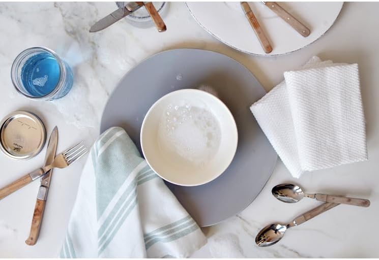 All-Clad Dual-Purpose Kitchen Towels: Highly Absorbent, Super Soft Long Lasting - 100% Cotton, 17"x30" Dish Towels for Cleaning & Drying Dishes, Pans, Glassware, or Countertops, (3-Pack), Rainfall