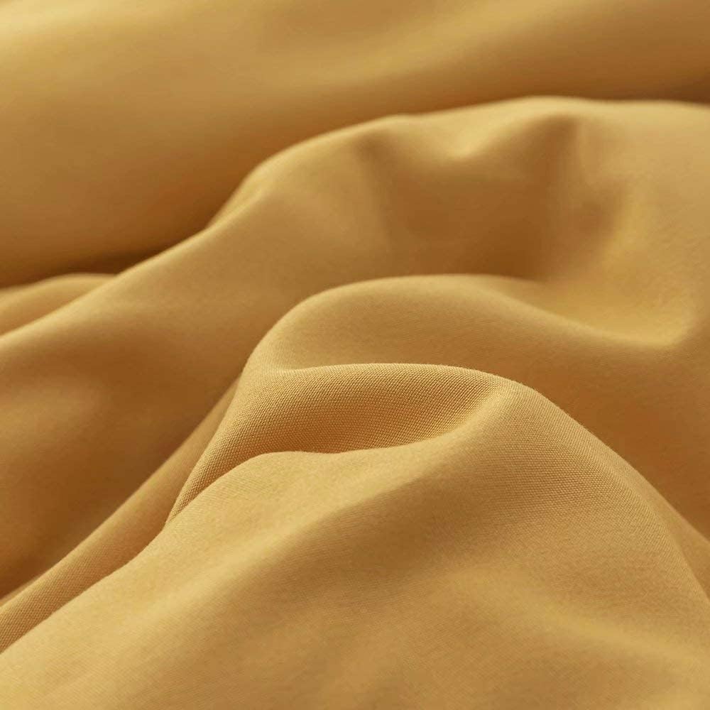 Cottonight Mustard Yellow Comforter Sets Full Dark Yellow Comforter Full Lightweight Cozy Mustard Bedding Comforter Sets with Inner Fill Soft Comfy Women Men