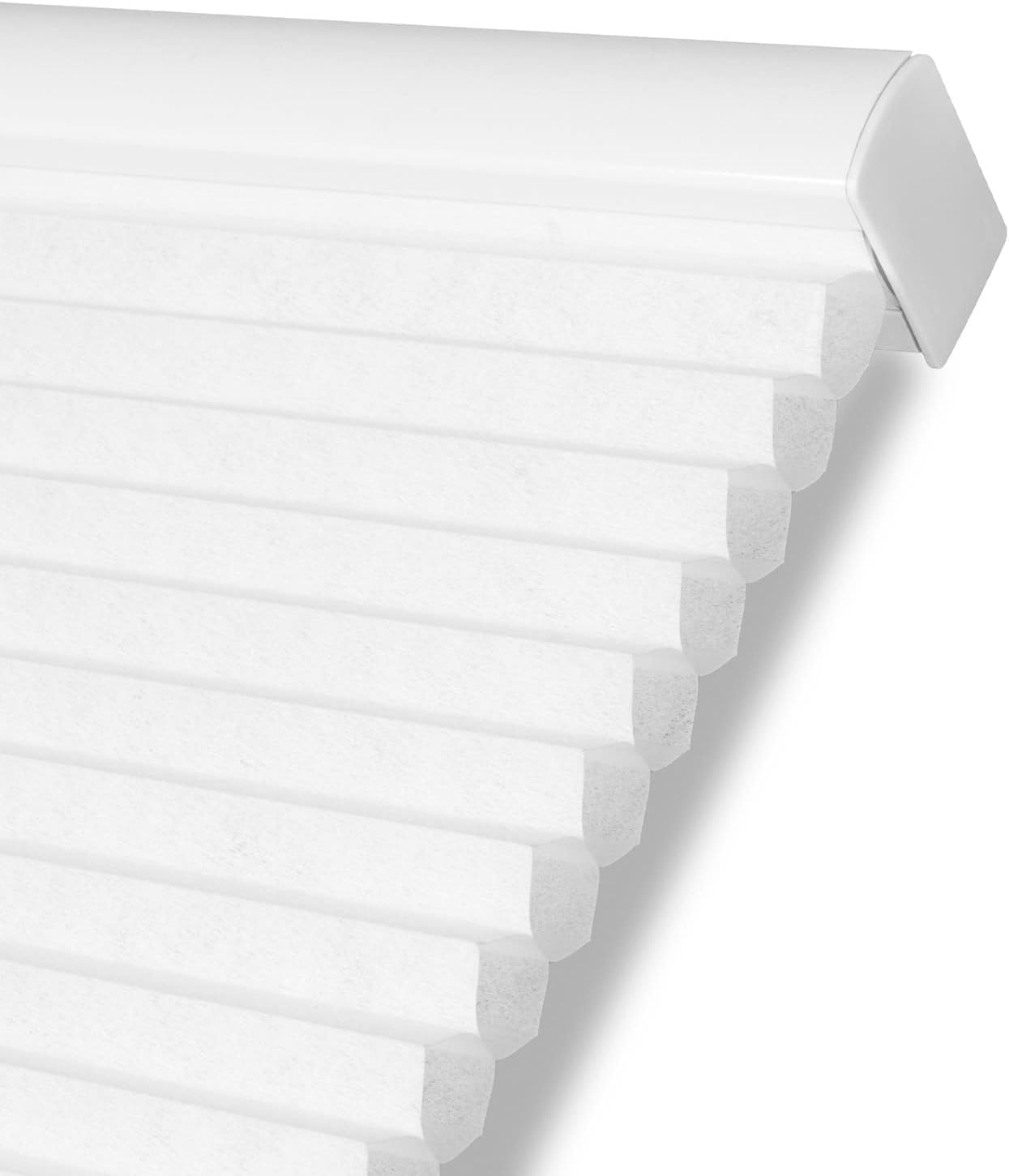 Persilux Light Filtering Cordless Cellular Shades 1.5" Cellular Blinds for Windows, Office, and Sliding Glass Doors, White, 63" W x 72" H