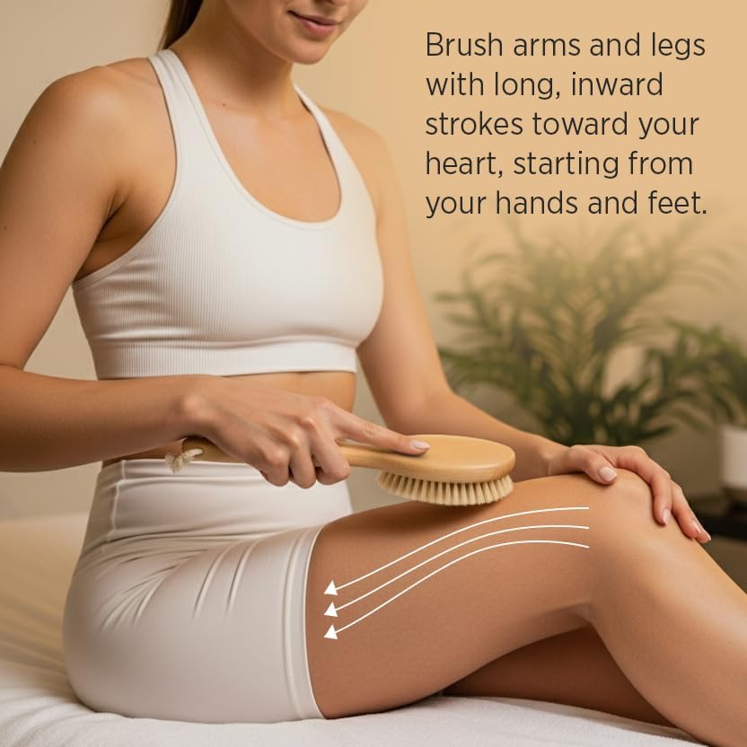 Tiger Tail Therapeutic Dry Brush for Body – Includes Carry Bag - Exfoliating Brush for Lymphatic Massage, Cellulite Appearance, Skin Rejuvenation, Dead Skin Cell Removal/Detox, Fascia Massage