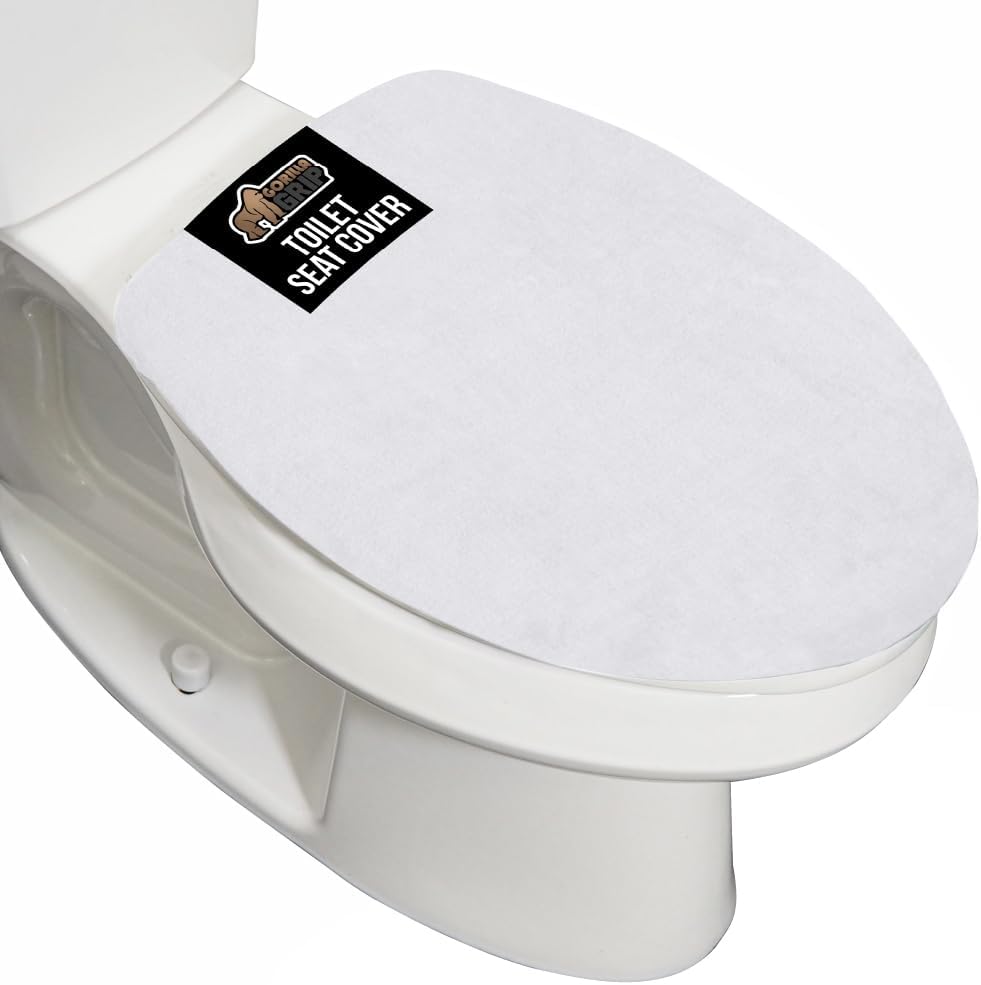 GORILLA GRIP Thick Memory Foam Bathroom Toilet Lid Seat Cover, Soft Velvet Topside, Machine Wash, Plush Cushioned Covers Fits Most Size Lids, Decorative Bath Room Accessories, 19.5x18.5, Bright White