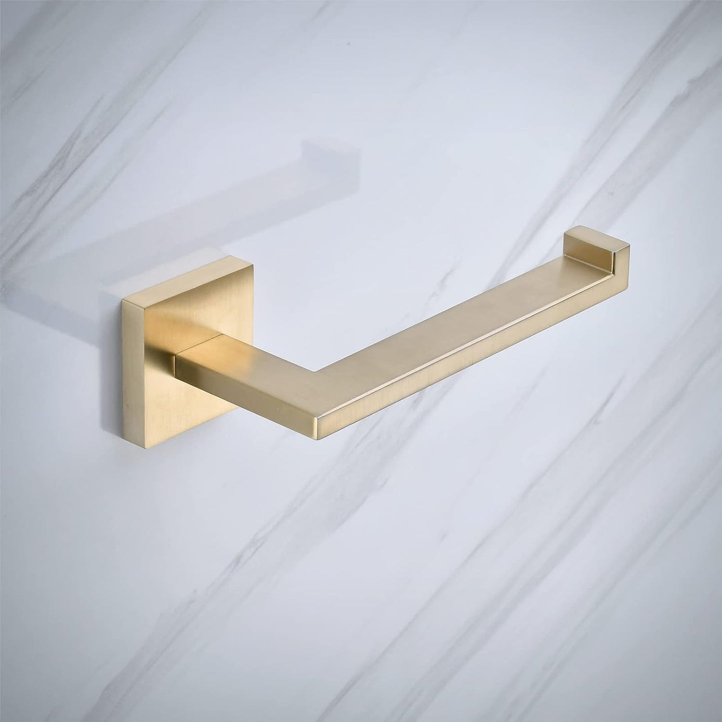 Brushed Gold Toilet Paper Holder Hand Towel Holder, SHUNLI Gold Bathroom Accessories Hardware Set 2 Pieces, Wall Mounted Towel Ring Towel Bar, SUS304 Stainless Steel