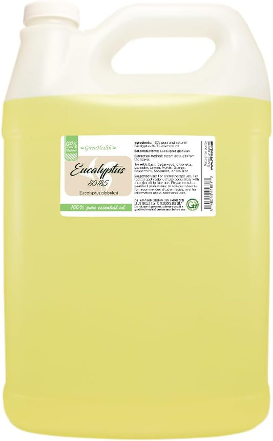 Eucalyptus 80/85 Essential Oil - 1 Gallon - Plastic Jug - 100% Pure & Uncut - GreenHealth