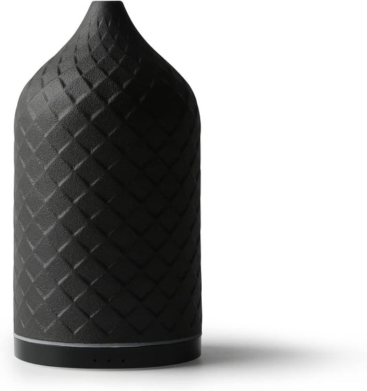 Essential Oil Diffuser for Home, Ceramic Aromatherapy Diffuser for Essential Oils, 120ml Oil Diffuser with Waterless Auto-Off and 7 LED Lights for Large Room Yoga Spa (Black)