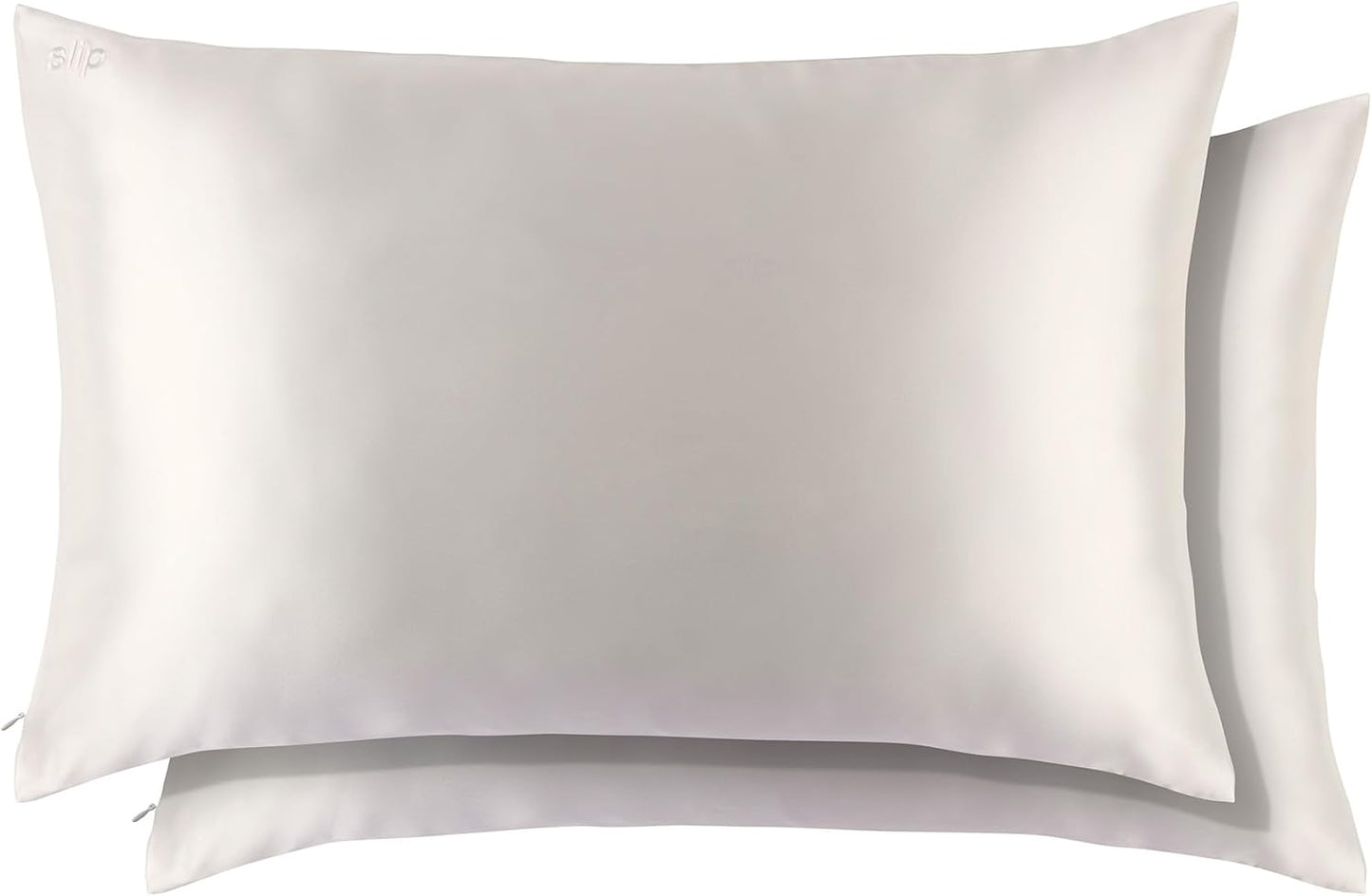 slip The Original Queen Pure Silk Pillow Case Duo - 100% Pure 22 Momme Mulberry Silk - Queen Size Standard Pillow Case - Anti-Aging, Anti-BedHead, Anti-Sleep Crease, White (20" x 30")