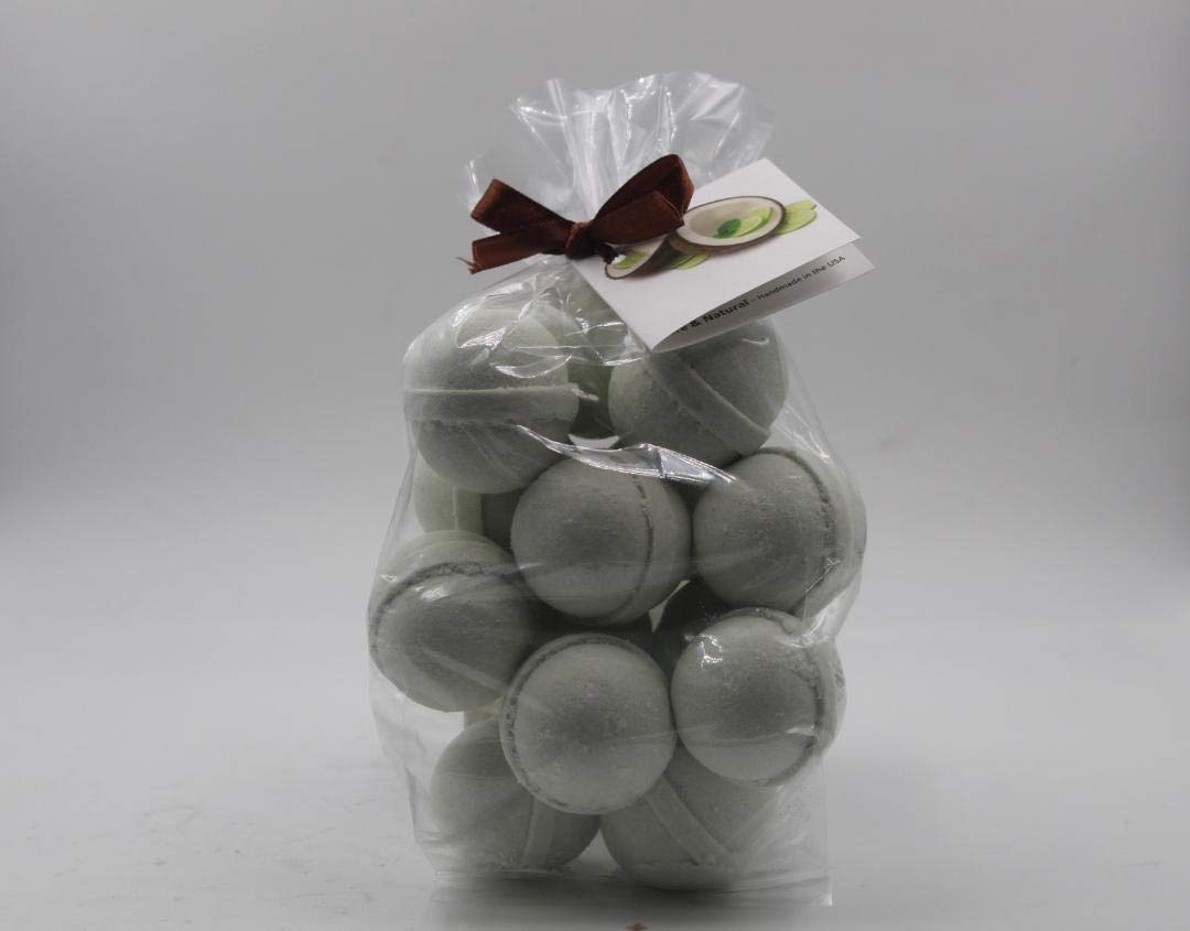 Spa Pure Coconut Lime Verbena - 14 Bath Bomb Fizzies, bath melts, 1 oz gum drop shape - loaded with Shea, Mango & Cocoa Butter - Ultra Moisturizing - Great for Dry Skin
