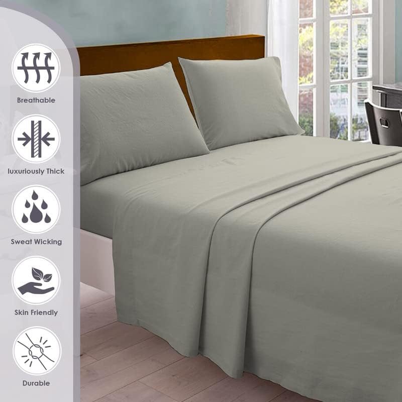 Pizuna Pure 100% Cotton Sheets Full Size, 800 Thread Count Long Staple Cotton Crisp Sateen Sheets with 15inch Deep Pocket