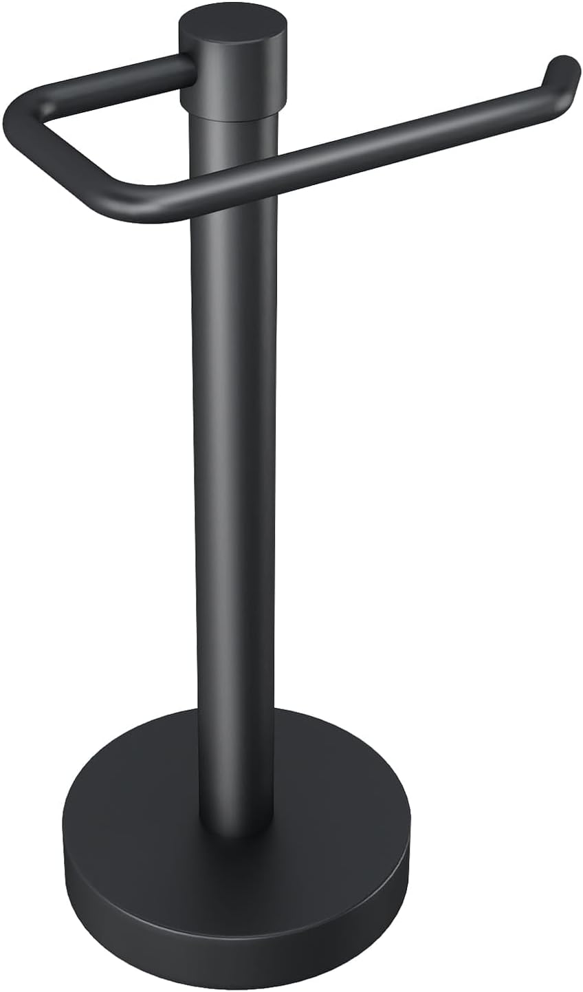YUMORE Hand Towel Holder Stand Countertop Towel Rack Free Standing Towel Bar Hanger for Bathroom Kitchen Pro Max Matte Black
