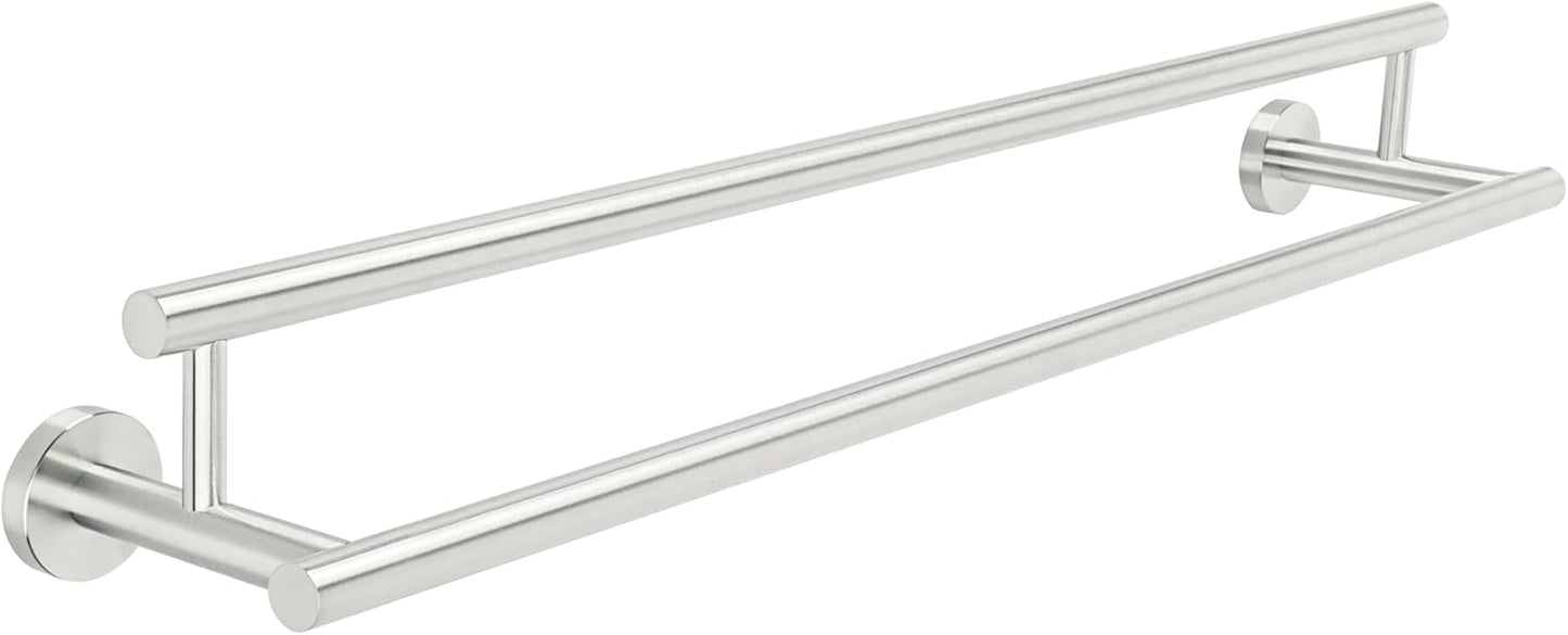 Alise Double Bath Towel Bars Towel Racks for Bathroom Lavatory,28 Inch Wall Mount Towel Holder SUS304 Stainless Steel Towel Hanger Towel Rail,GYT6902-700-LS Brushed Nickel