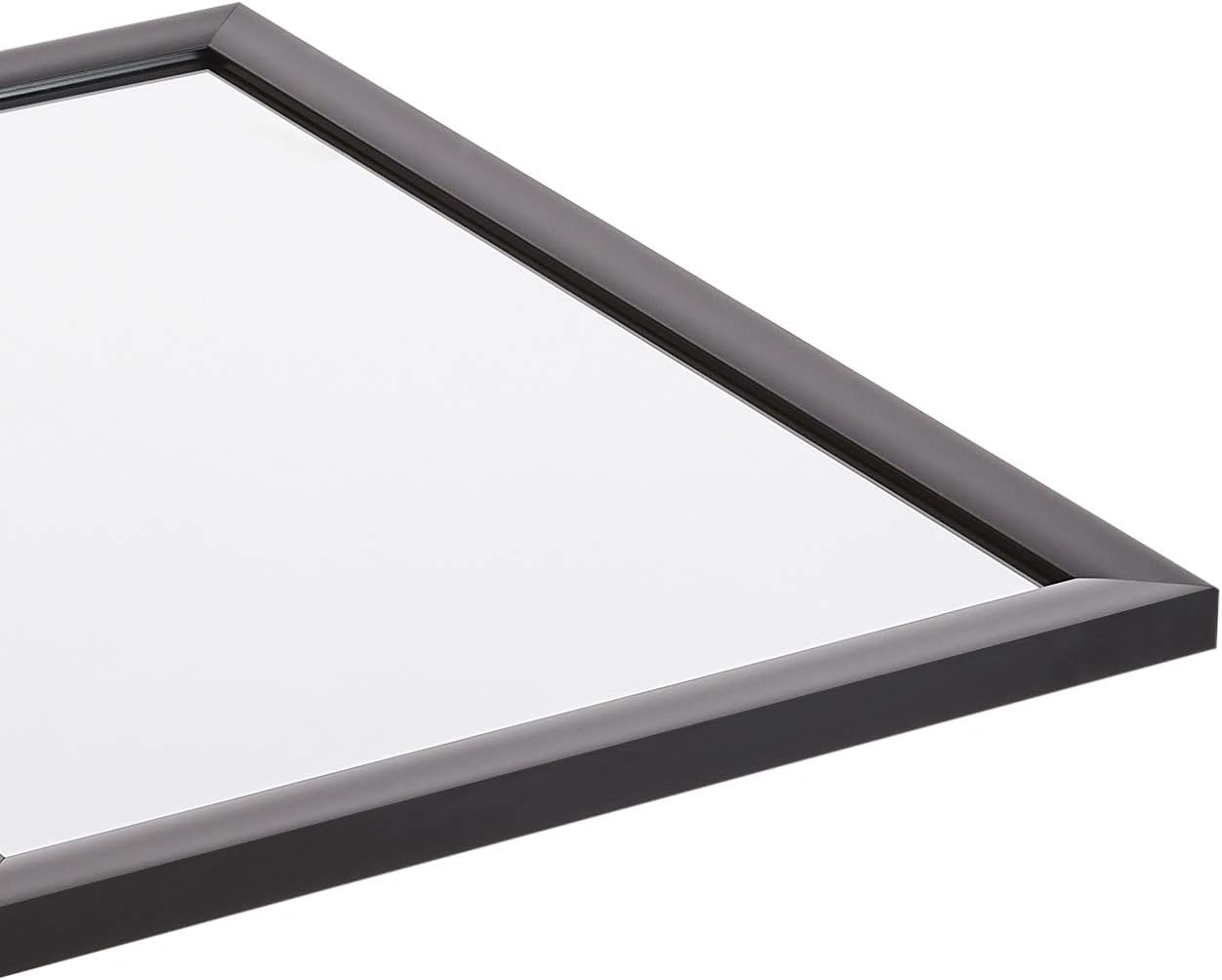 Amazon Basics Rectangular Wall Mount Mirror, Standard Trim, Black, 20" x 28"